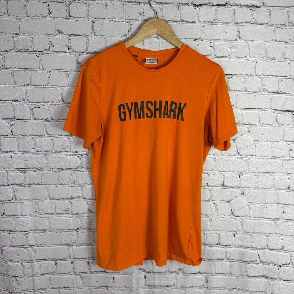 GYMSHARK Graphic Active T Shirt Orange and Black Size M